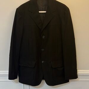 Edoardo Bonazzi brown wool coat M